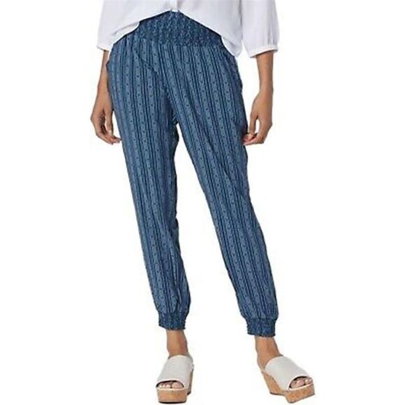 Y-172 The Muses Closet Printed Jogger Pant SLATE BLUE sz M - Picture 1 of 1